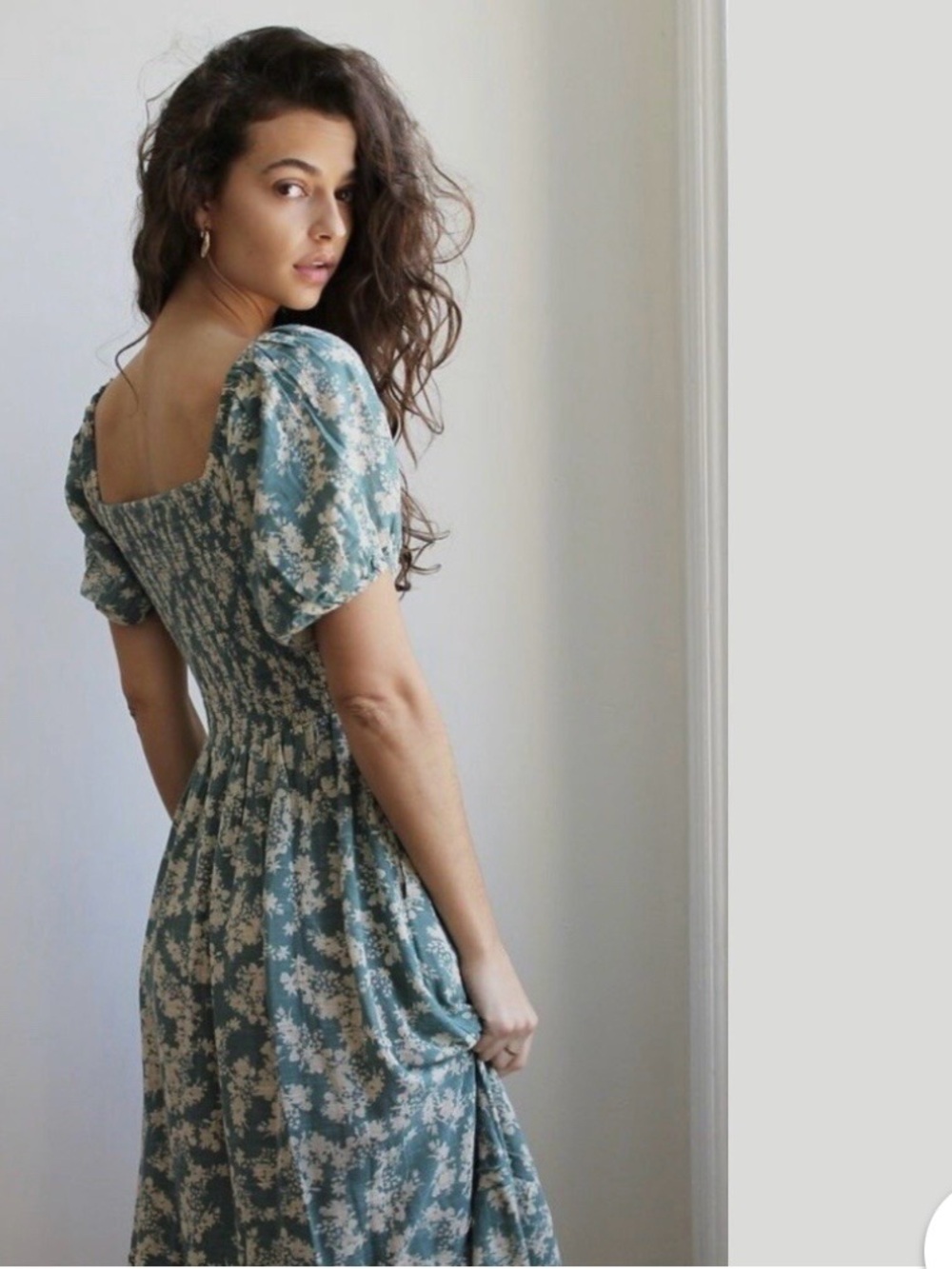 Free People Ellie Printed Floral Midi Dress